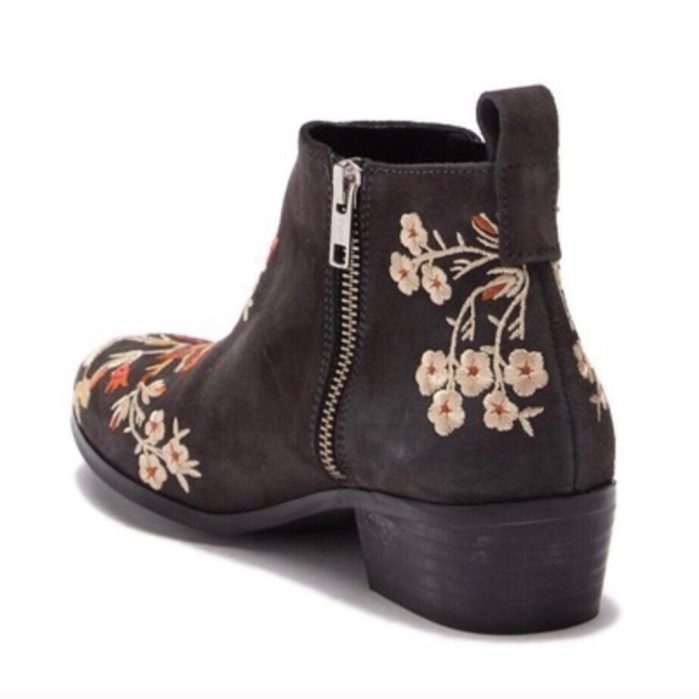 Johnny Was Sammi Charcoal Embroidered Ankle Boot - Picture 3 of 7